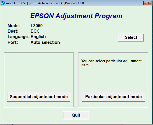 Adjustment program Epson L-3050 L-3...