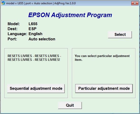 Adjustment program Epson L-655
