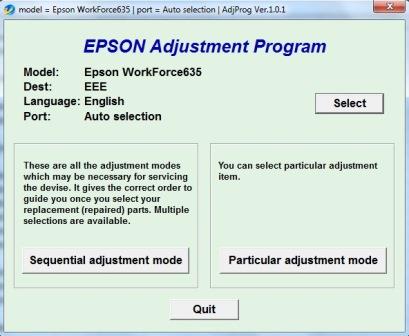 Adjustment program Epson WF-635