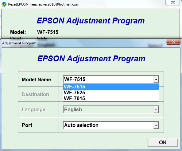 Adjustment program Epson WF7015, WF...