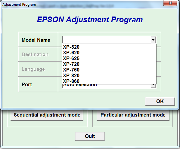 Adjustment program Epson XP-520, XP...